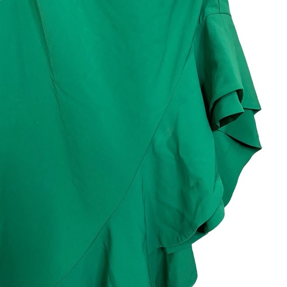 Lovers + Friends Evergreen Gown Draped Ruched Asymmetric Ruffled Medium - Picture 8 of 16